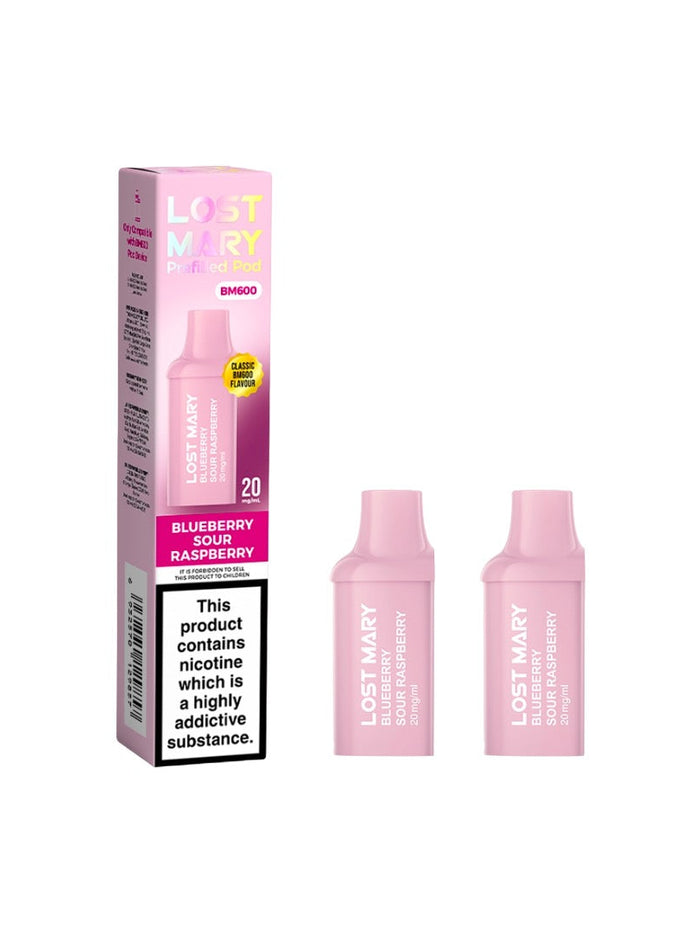20mg Lost Mary BM600 Prefilled Replacement Pods 1200 Puffs - 2 Pcs
