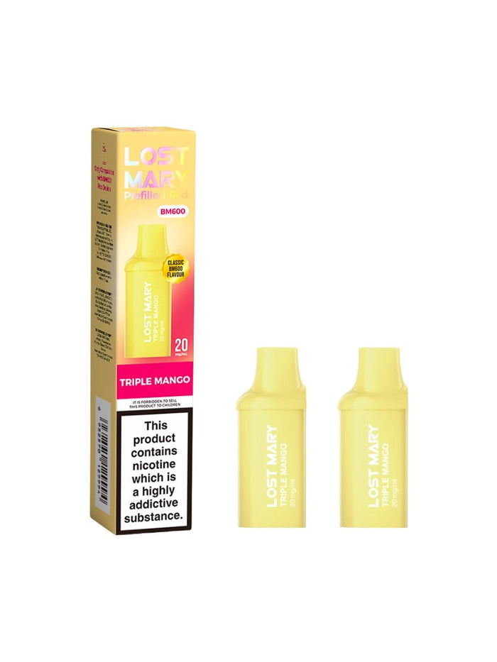 20mg Lost Mary BM600 Prefilled Replacement Pods 1200 Puffs - 2 Pcs
