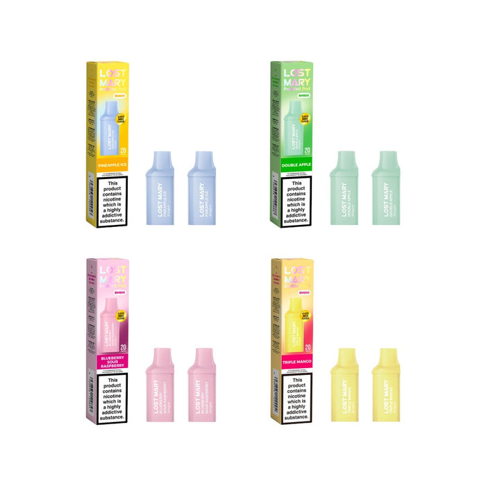 20mg Lost Mary BM600 Prefilled Replacement Pods 1200 Puffs - 2 Pcs