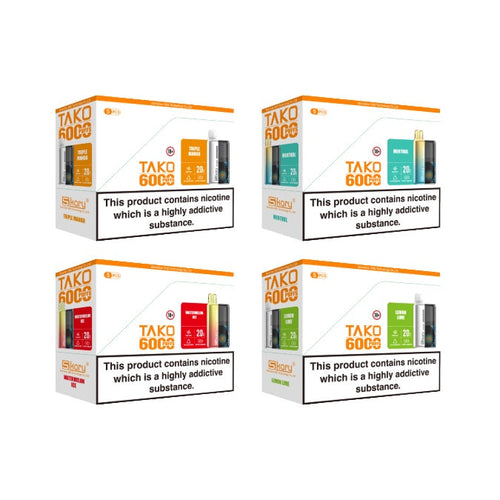 5 x 20mg Sikary Tako SP6000 Prefilled Pod Vape Kit 30000 Puffs - (1 Free Kit With Every Box Of 5)