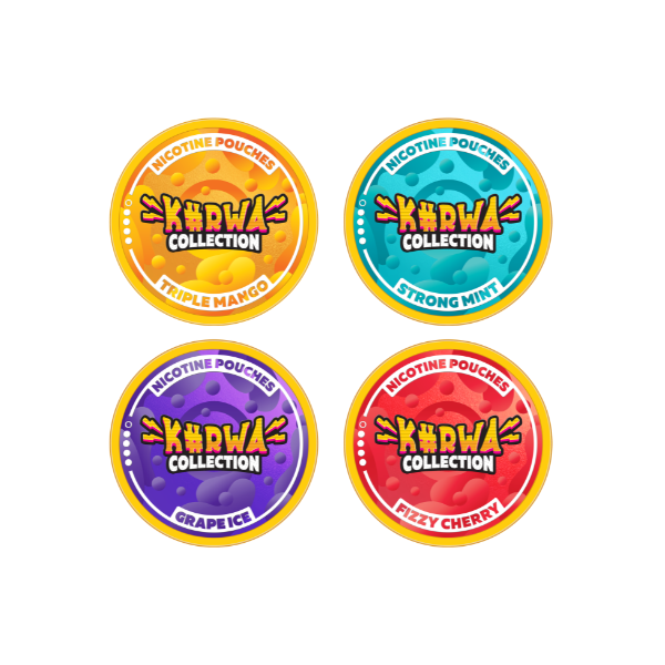 12mg Kurwa Collection Nicotine Pouches - 20 Pouches