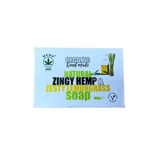 Hemp 101 Organic Homemade Natural Zingy Hemp & Zesty Lemongrass Soap 100g
