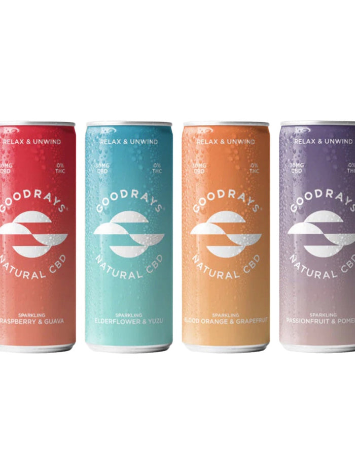 12 x Goodrays 30mg CBD 4 Flavour 250ml Cans