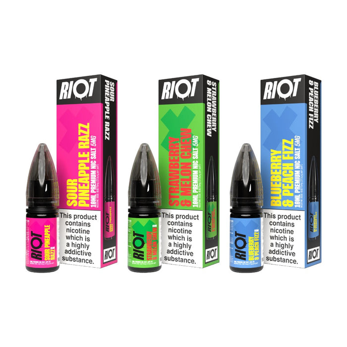 5mg RIOT X 10ml Nic Salts by Riot Squad (50VG/50PG)