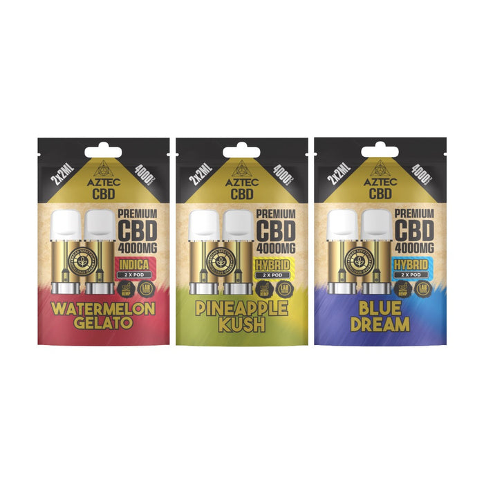 Aztec CBD 4000mg Broad Spectrum CBD Pods 2ml 4000 Puffs - 2 Pcs