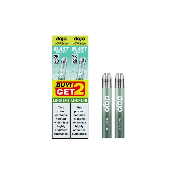 20mg Vaporesso Dojo Blast 2000 Go Transparent Prefilled Pod Vape Kit - Pack of 2