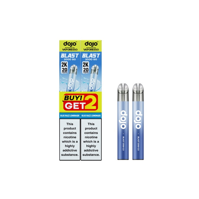 20mg Vaporesso Dojo Blast 2000 Go Transparent Prefilled Pod Vape Kit - Pack of 2