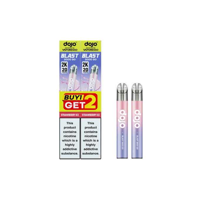 20mg Vaporesso Dojo Blast 2000 Go Transparent Prefilled Pod Vape Kit - Pack of 2