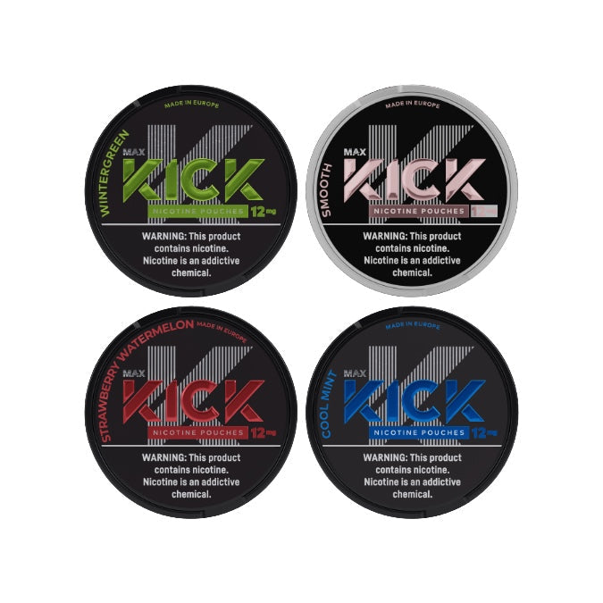 12mg Max Kick Nicotine Pouches - 20 Pouches