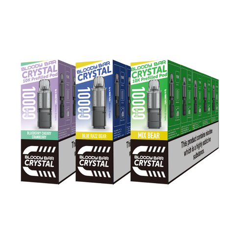 20mg Bloody Bar Crystal 10K Prefilled Pod 10000 Puffs