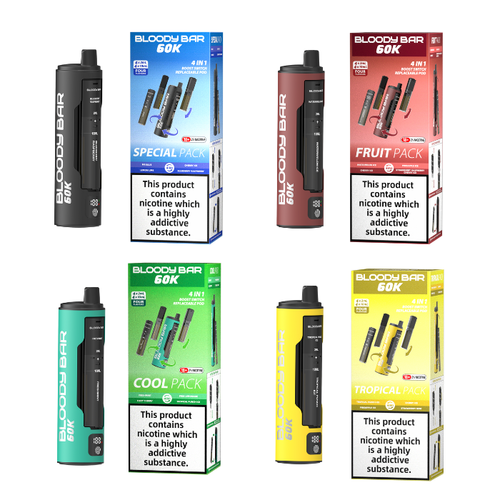 20mg Bloody Bar 60K 4 in 1 Prefilled Pod Vape Kit 60000 Puffs