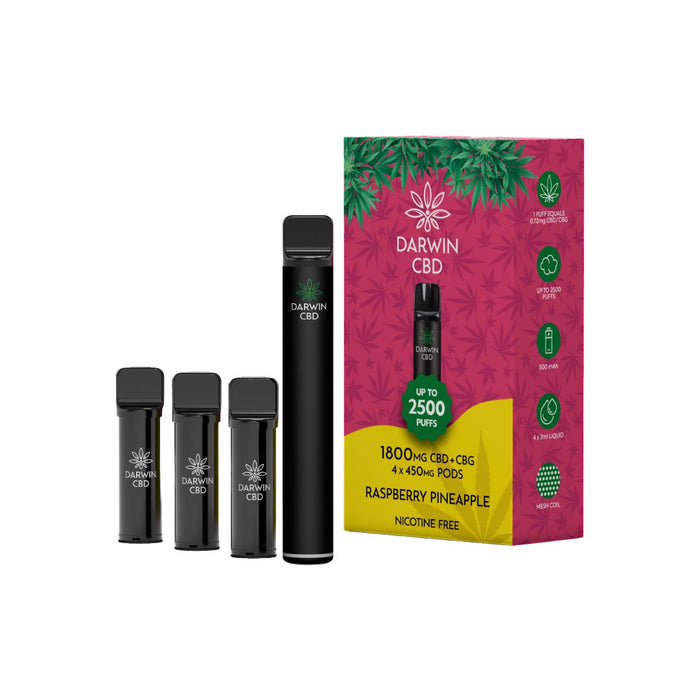 1800mg Darwin CBD + CBG 4 in 1 Pod Vape Kit 2500 Puffs
