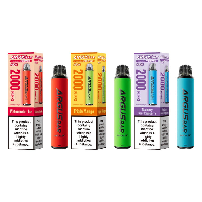20mg Voopoo Argus Bar Neon 2K Prefilled Pod Vape Kit