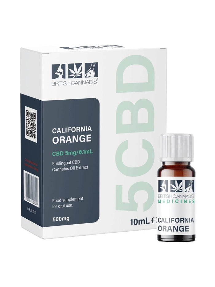 5CBD by British Cannabis 500mg CBD Full Plant Extract California Orange 10ml
