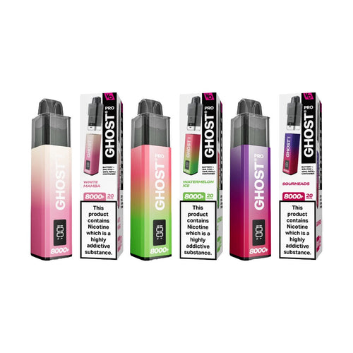 20mg Ghost Pro 8000+ By Vapes Bars Prefilled Pod Vape Kit