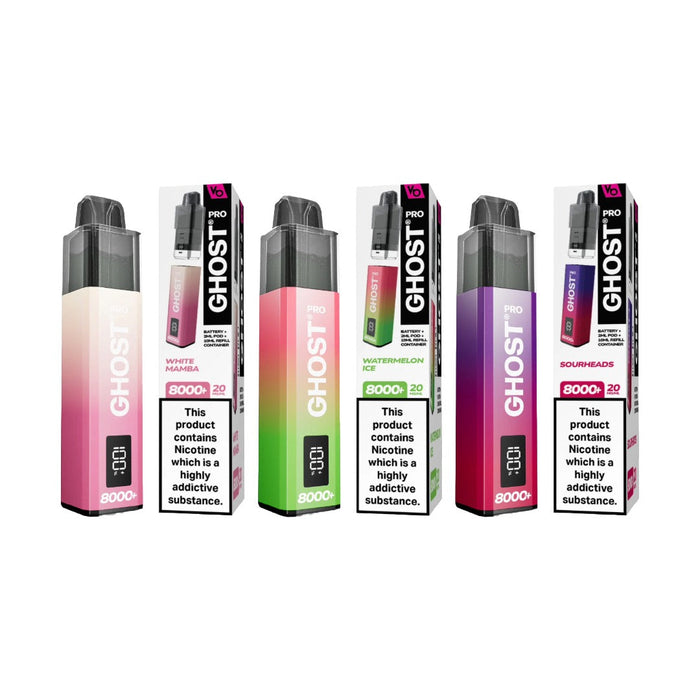 20mg Ghost Pro 8000+ By Vapes Bars Prefilled Pod Vape Kit