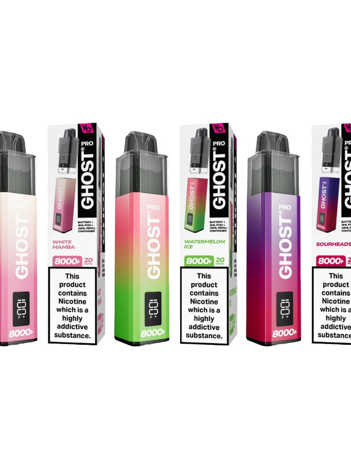 20mg Ghost Pro 8000+ By Vapes Bars Prefilled Pod Vape Kit