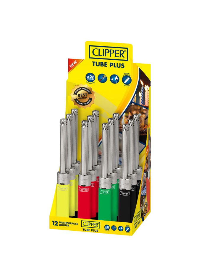 Clipper Tube+ Open Display Mixed Colours Lighters - TUB1S000UK