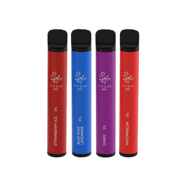 0mg ELF Bar 600 Disposable Vape Pod 600 Puffs