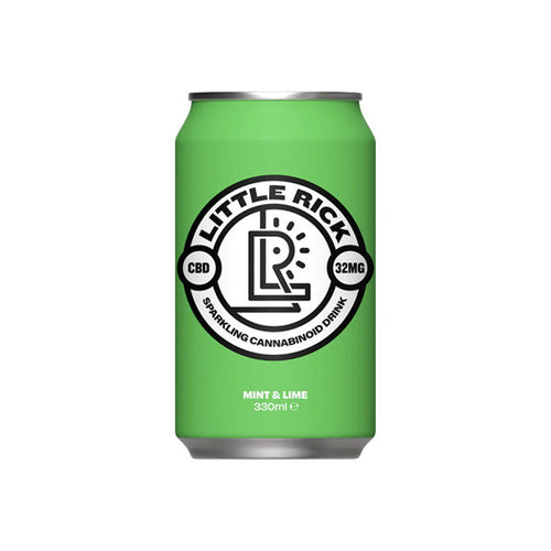 12 x Little Rick Drink 32mg CBD (+CBG) Sparkling 330ml Mint & Lime
