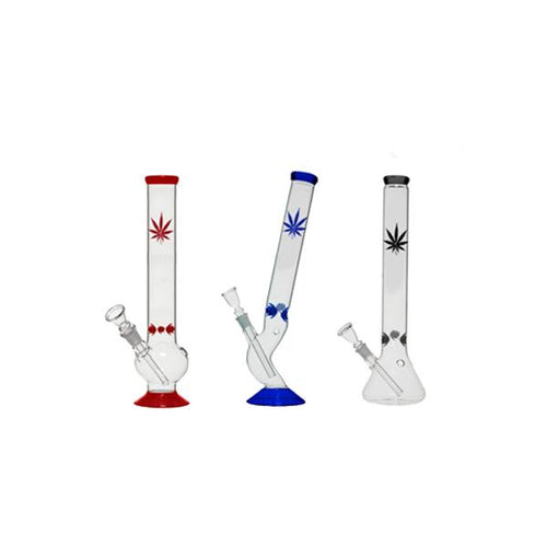 6 x 18" Leaf Design Percolator Glass Bong - GB40
