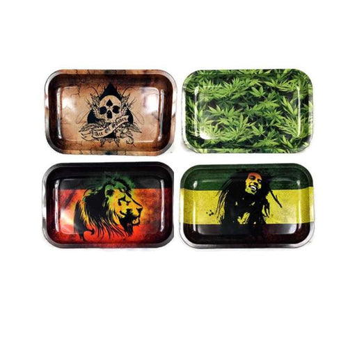 Mixed Design Metal Rolling Tray - 3401